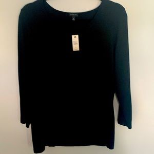 Talbots black ruffled shirt . Size M